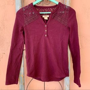 Lucky Brand Purple Long Sleeve Tee Shirt XS